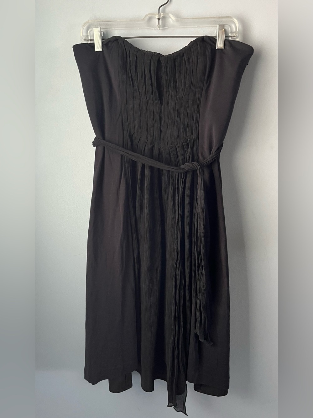 Ted Baker London Tivona Black Strapless Silk Front Mini Dress Waist Tie Size 4